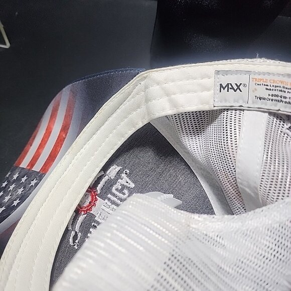 I Make America .Flag Mesh Baseball Cap - Blue & White Crown Products - Picture 4 of 4